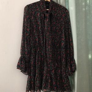 nwot zara bow tie mini dress